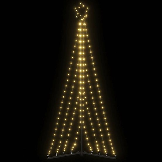 Sapin de noël lumineux led pour jardin 8 modes d'éclairage blanc chaud 187 cm