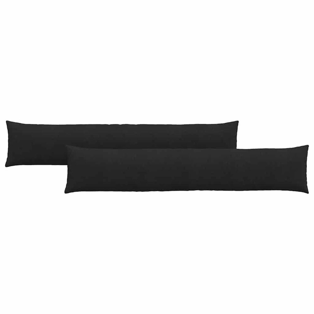 Coussins de canapé 2 pc tissu noir 200 x 40 cm