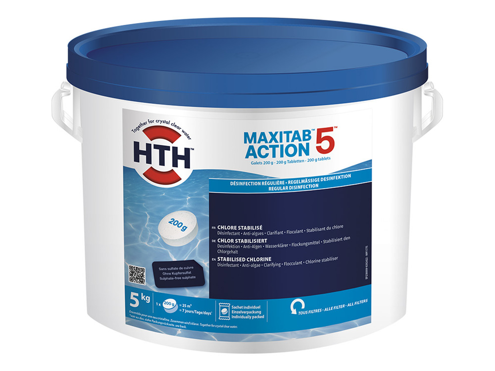 Chlore 5 actions en galets maxitab 5 kg