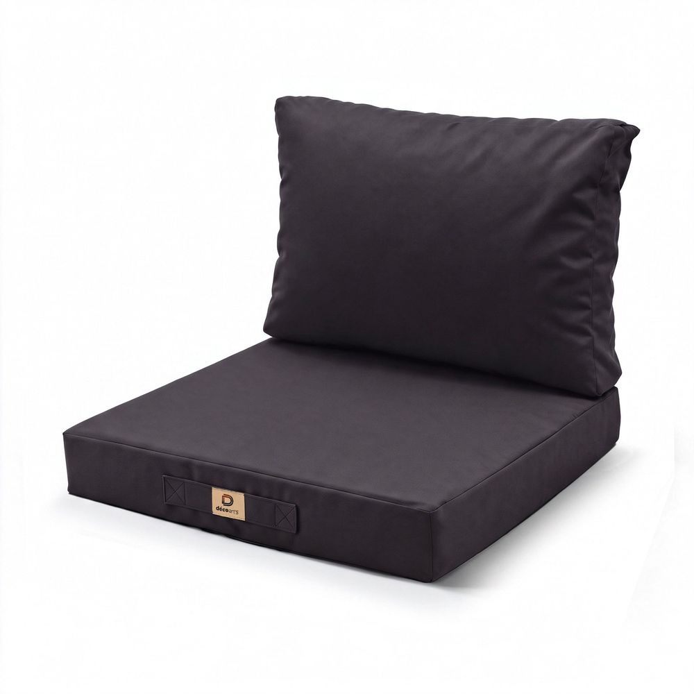 Coussins pour salon de jardin déhoussable 60x60cm gris carbone