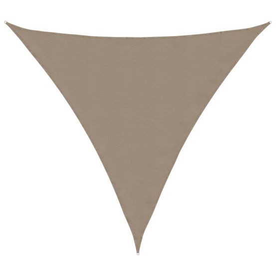 Voile de parasol tissu oxford triangulaire 5x5x5 m taupe