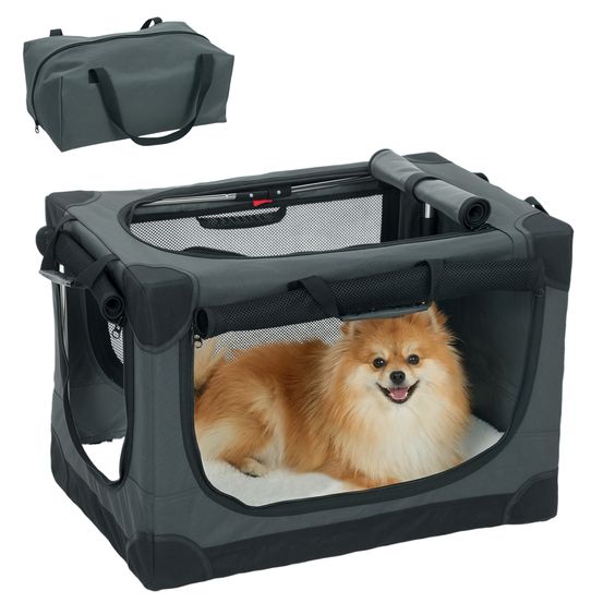 Caisse transport pliable chien tissu oxford voyage voiture 60x42x43cm vert