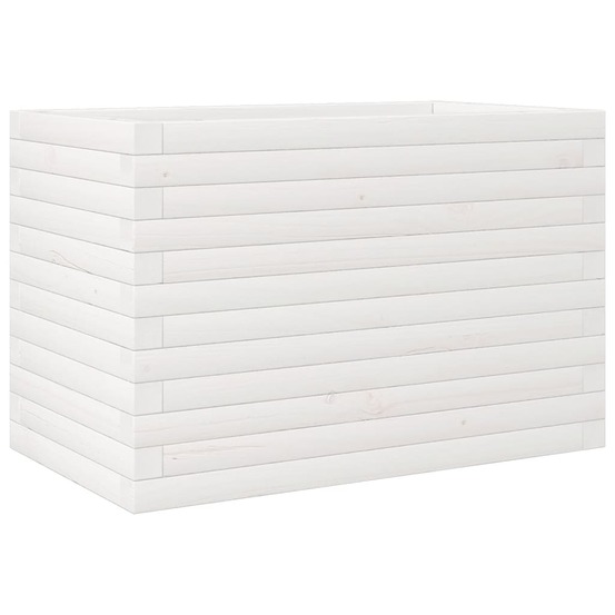 Jardinière bac lit surélevé plantes fleurs terrasse jardin 70 x 40 x 45,5 cm bois de pin massif blanc