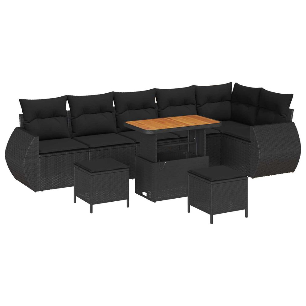 Ensemble de canapé de jardin 9 pc 9-nombre de places noir