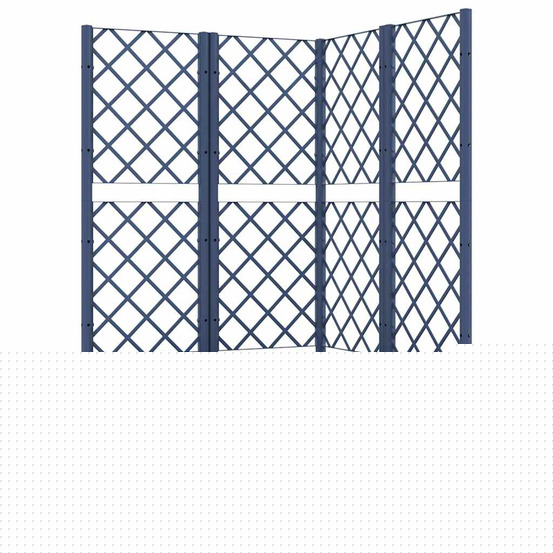 Jardinière d'extérieur avec treillis bleu gris 80x80x136 cm pp