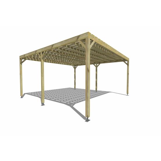 Pergola bois • 5m x 5m • indépendante • sens largeur • platelage bois • livraison comprise