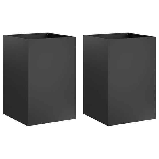 Cache-pot de jardin 2 pc noir 40 x 40 x 75 cm