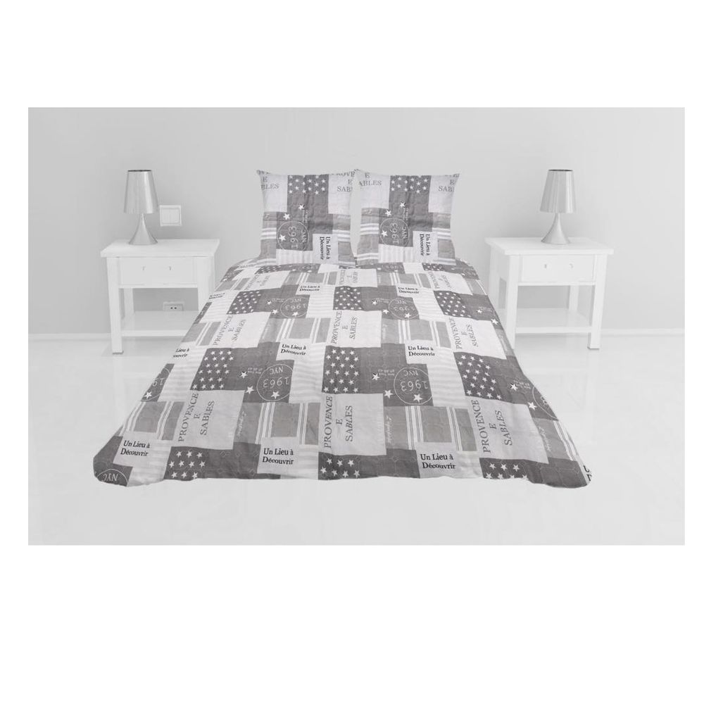Couvre lit microfibre + taies provence