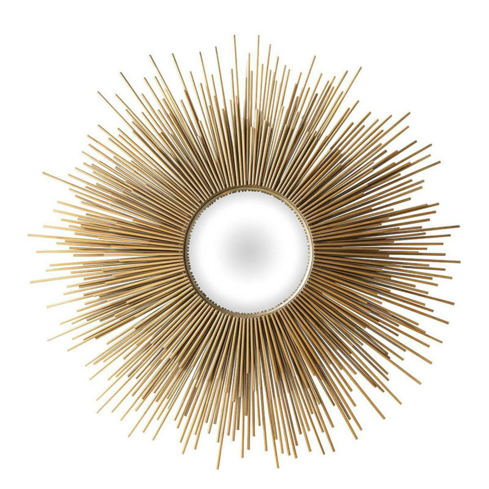 Miroir straw doré métal 100x100x5cm