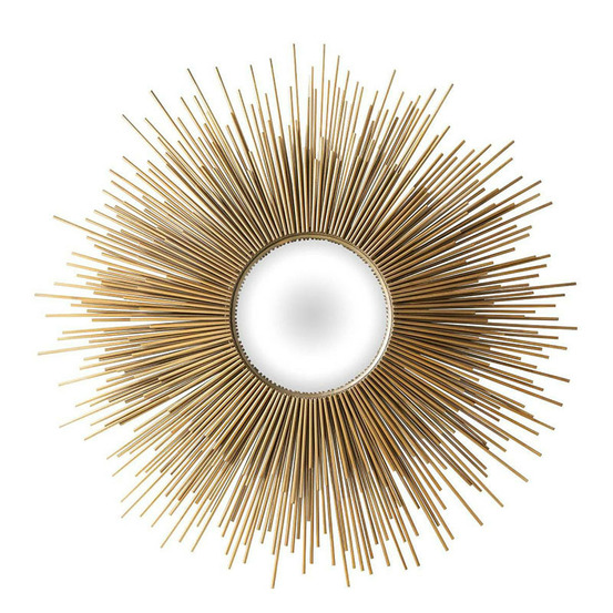 Miroir straw doré métal 100x100x5cm