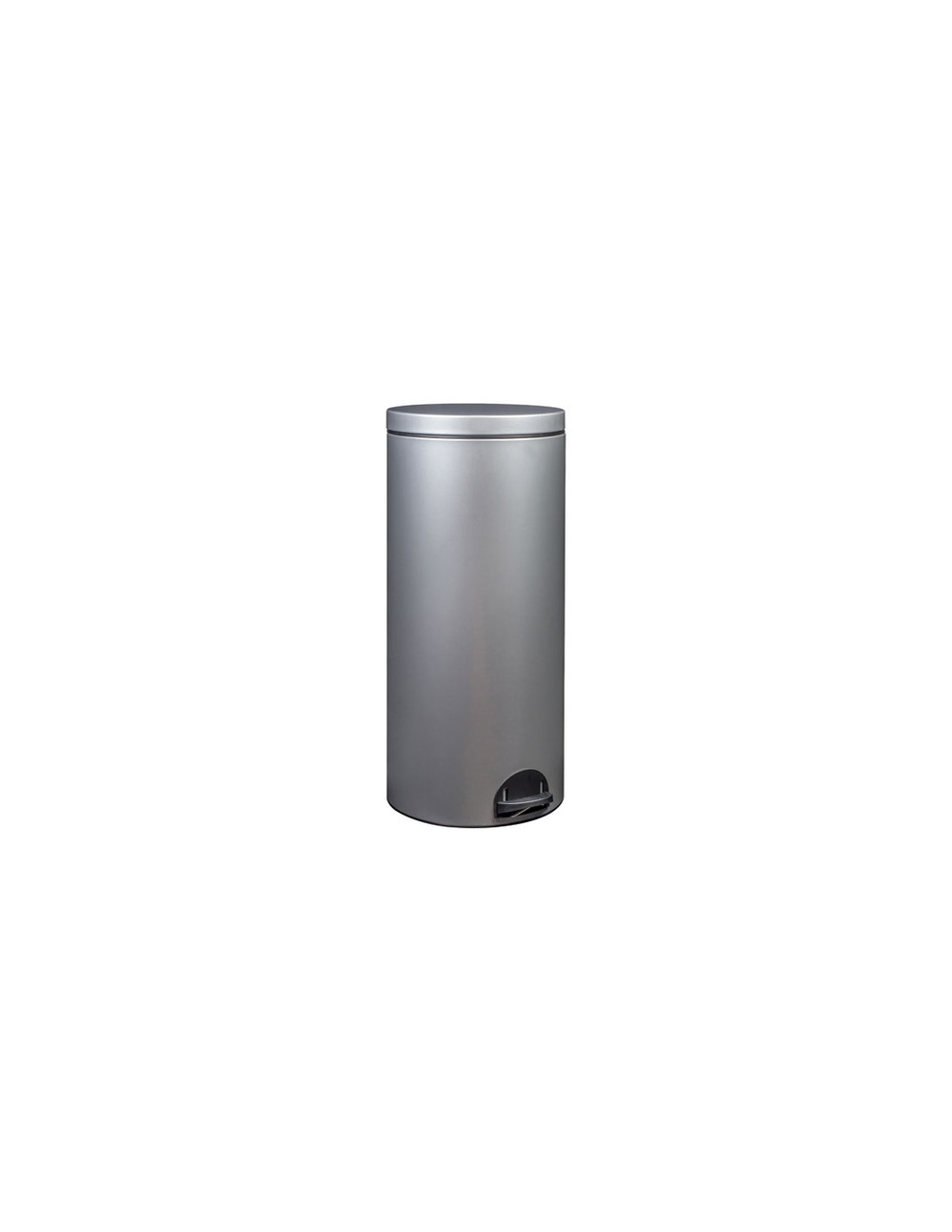 Poubelle à pédale 30l gris métal - 90141