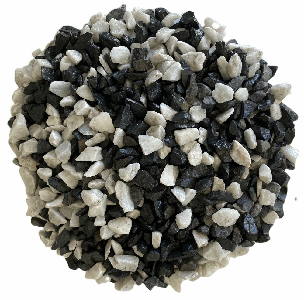 Gravillon concassé mixte marbre panda 8/12 en big bag de 350 KG