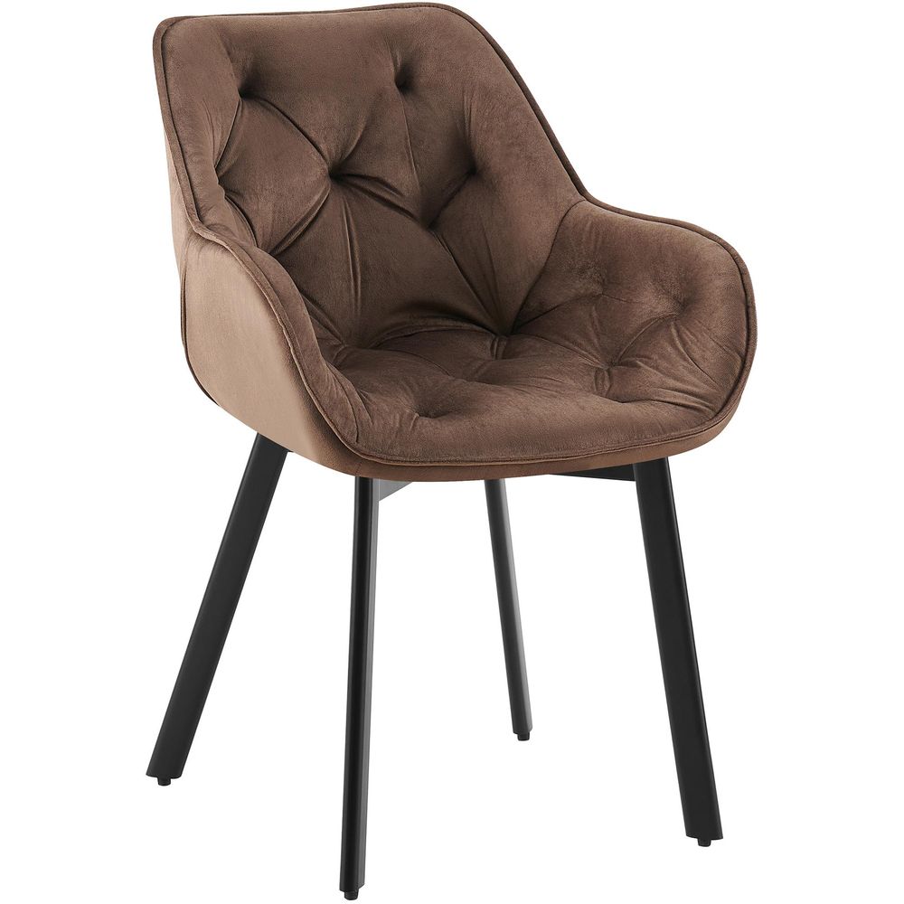 Chaise de salle à manger en velours antigo