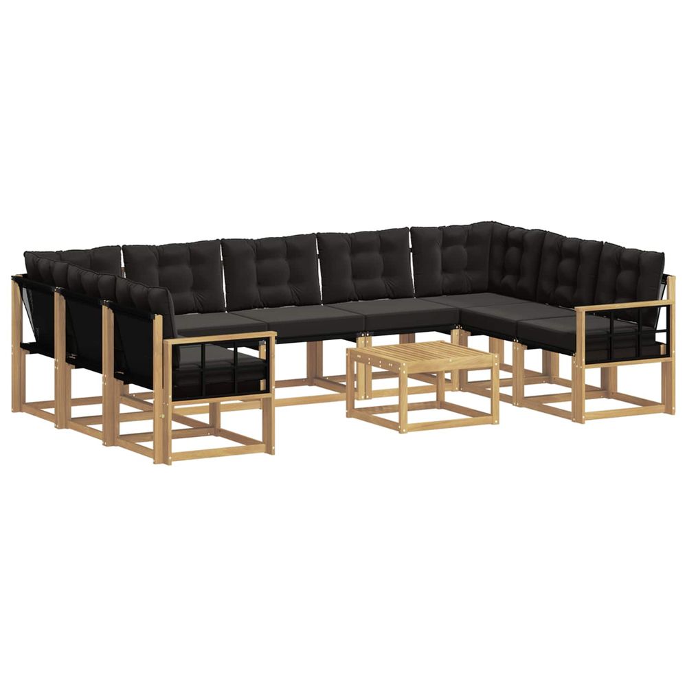 Ensemble de canapés d'extérieur 10 pc blanc et noir