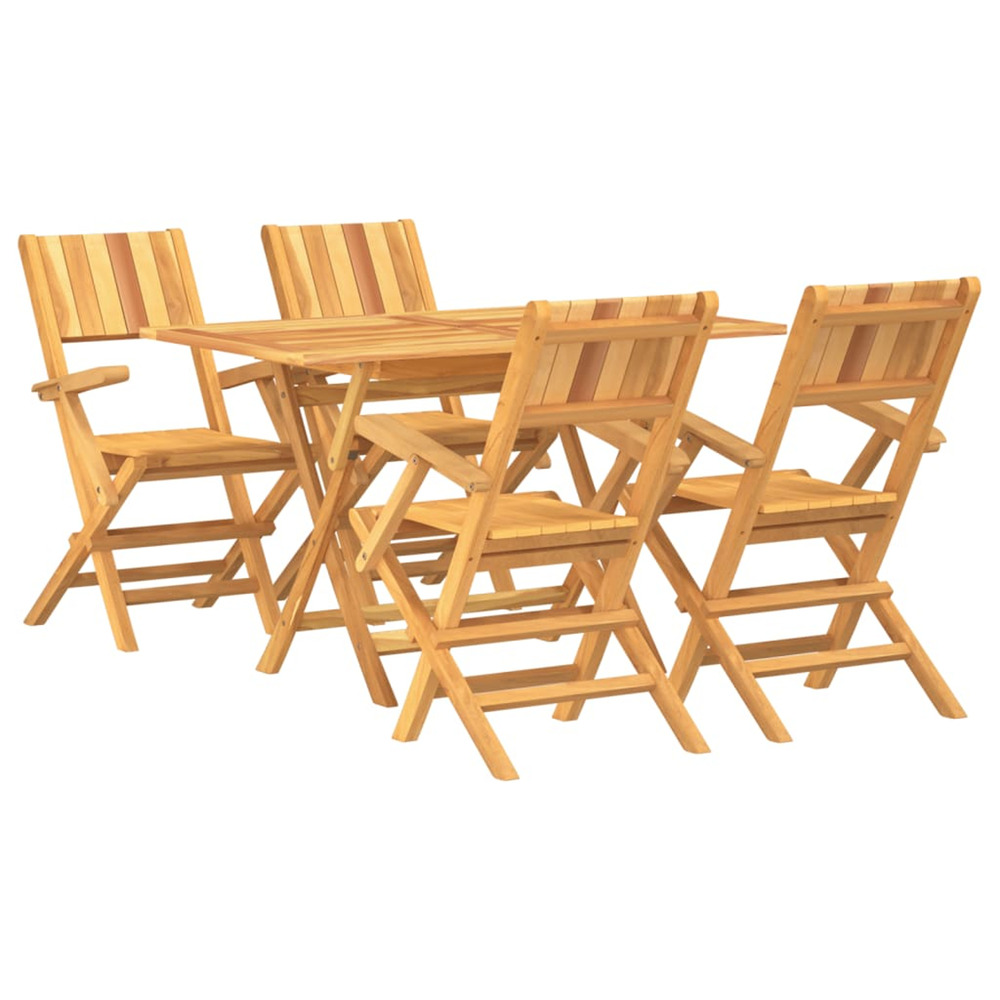 Ensemble à manger de jardin 5 pcs bois de teck massif