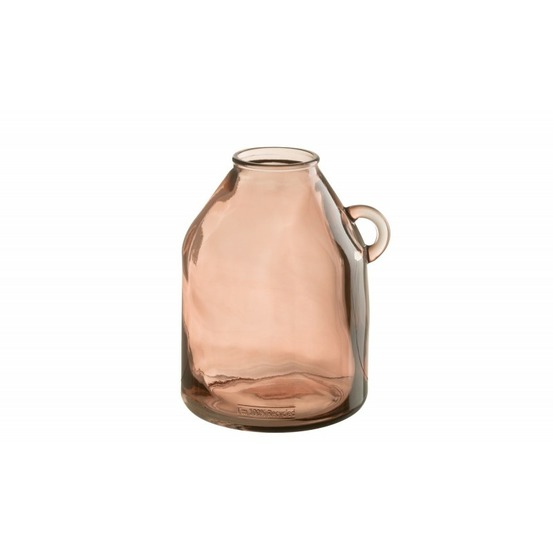 Vase avec anse en verre rose 20x20x25 cm