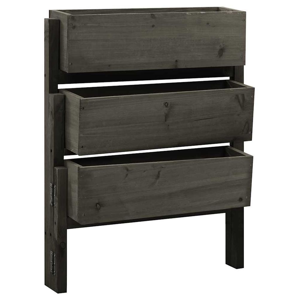 Jardinière d'extérieur pliable de jardin gris 60x14x75 cm bois de sapin
