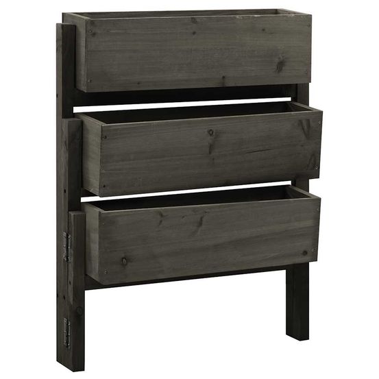 Jardinière d'extérieur pliable de jardin gris 60x14x75 cm bois de sapin