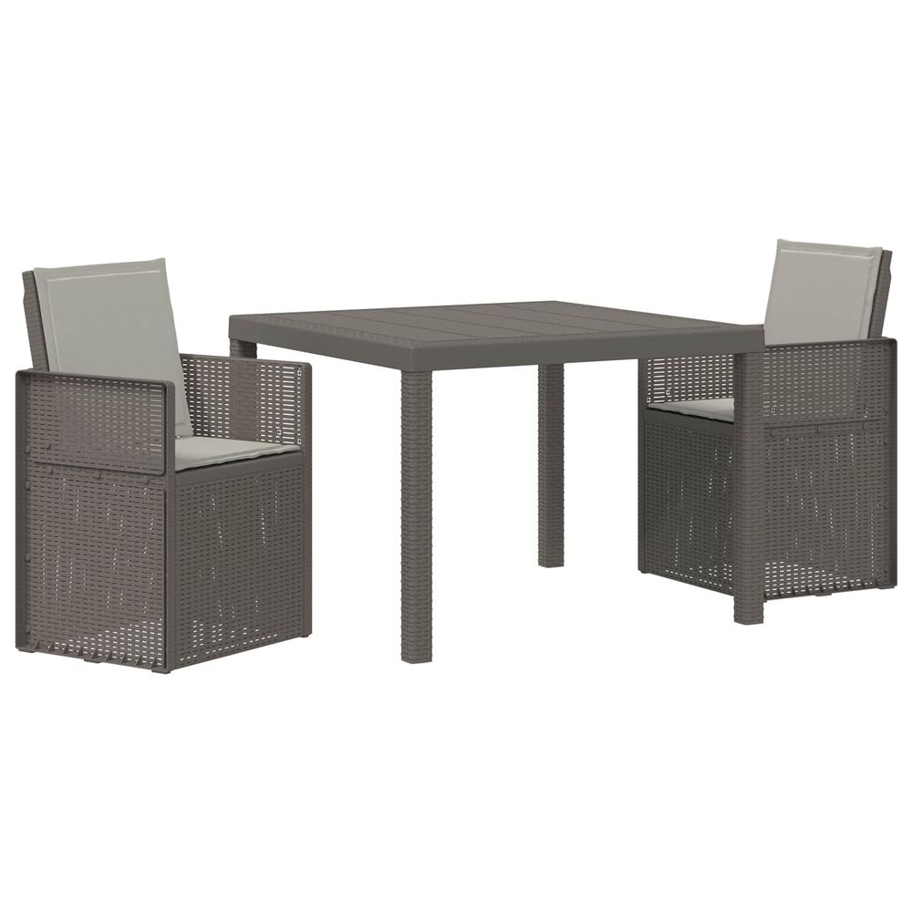 Ensemble de salle à manger pour jardin 3 pc gris clair pp