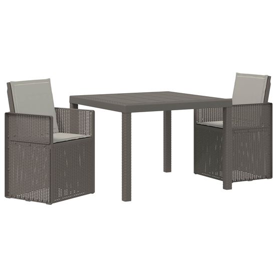 Ensemble de salle à manger pour jardin 3 pc gris clair pp