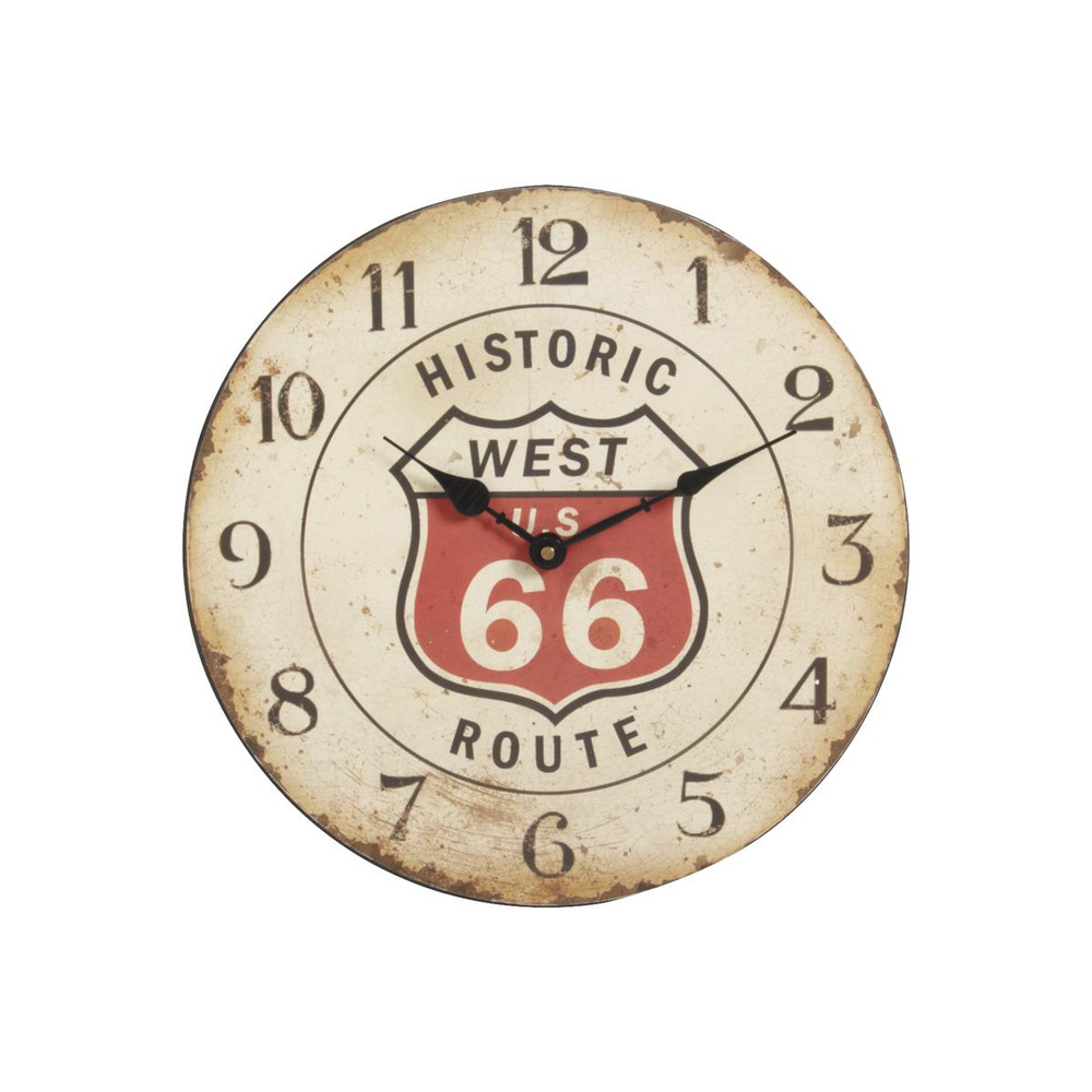 Pendule en bois vieilli route 66