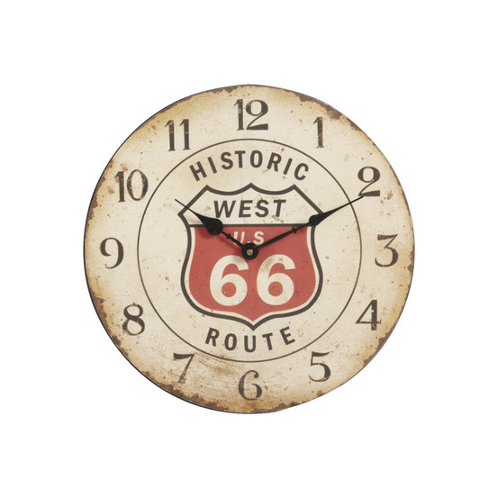 Pendule en bois vieilli route 66