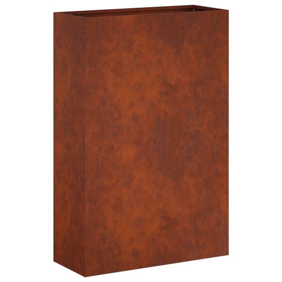 Cache-pot de jardin rouillé 50 x 20 x 75 cm acier patiné