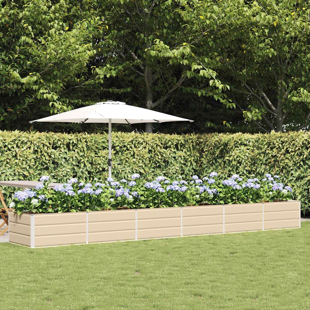 Jardinière extra longue acier 480x80x45 cm pour bordure et délimitation