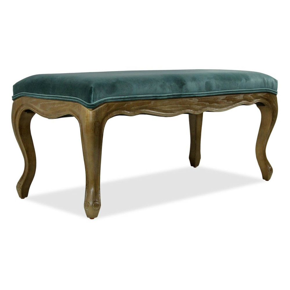 Ottoman gaspard sans capitons bois vert - les étoffes interior's