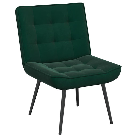 Chaise de relaxation vert foncé 64x74x84 cm velours