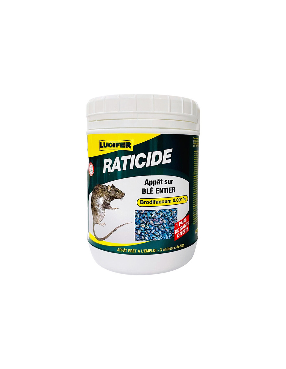 Raticide blé entier0,001% 150g