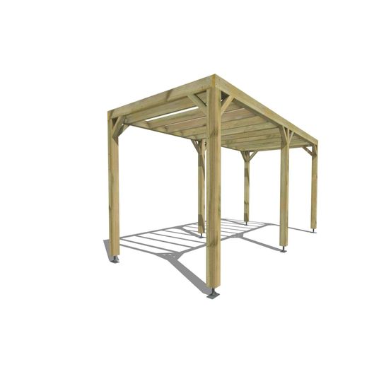 Pergola bois • 5m x 2m • indépendante • sens profondeur • livraison comprise