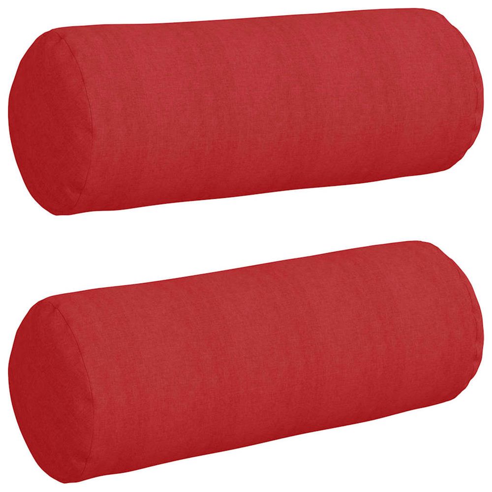 Coussins d'accent 2 pc tissu rouge ø 25 x 70 cm