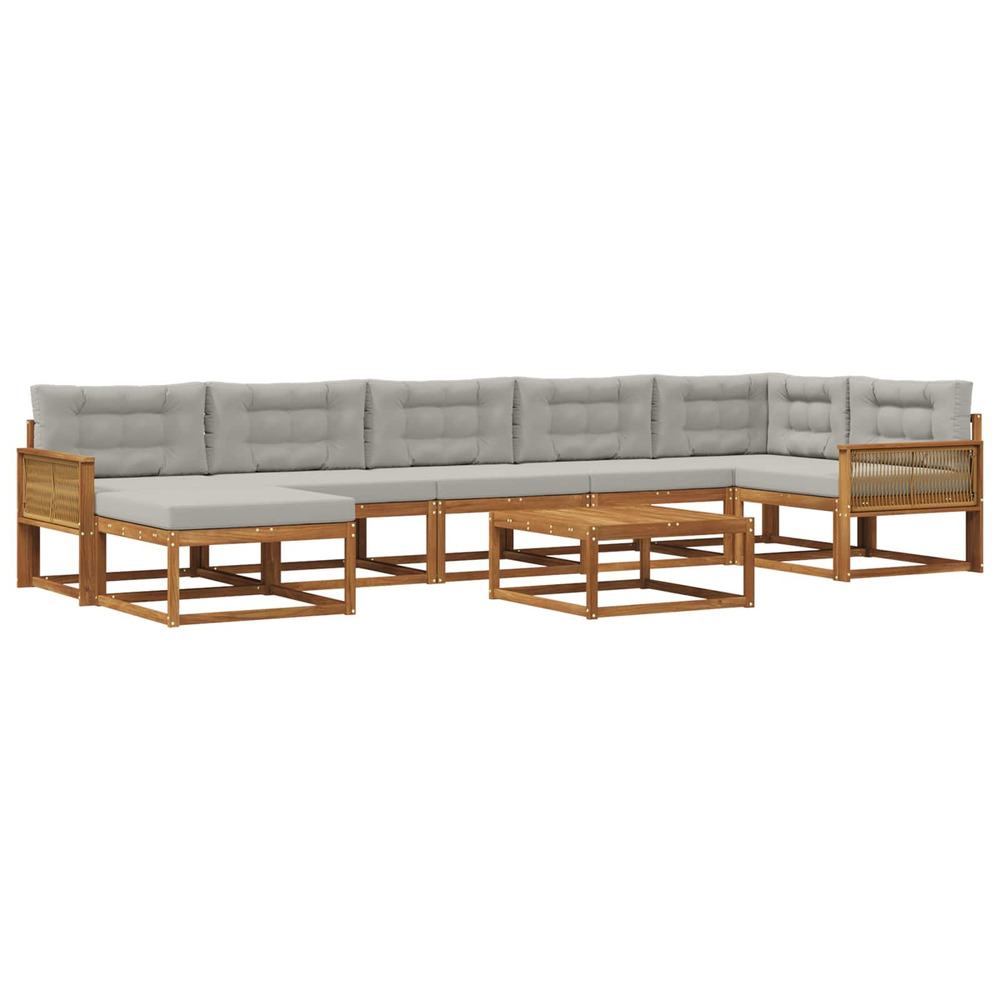 Ensemble de canapés d'extérieur 8 pcs naturel et gris clair