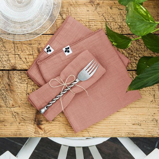 3 serviettes de table gaia