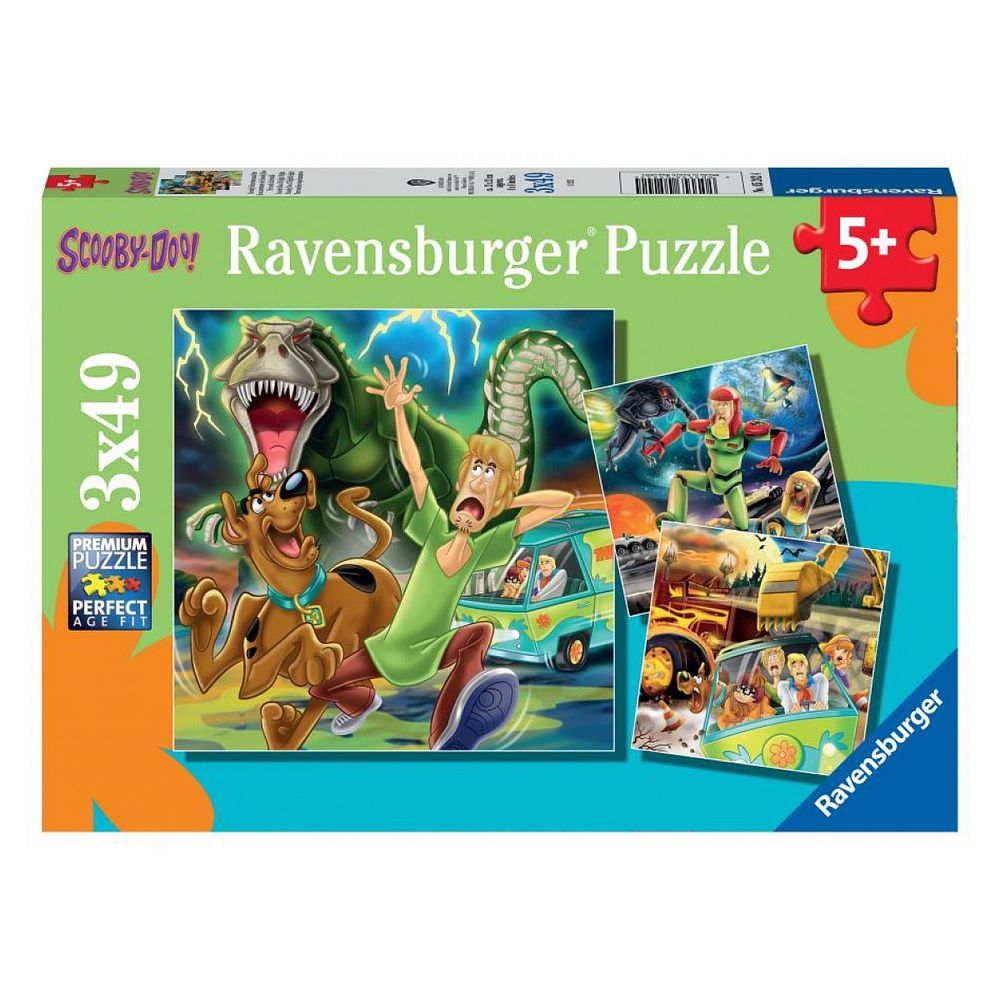 Puzzles 3x49 pieces - les aventures de scooby-doo