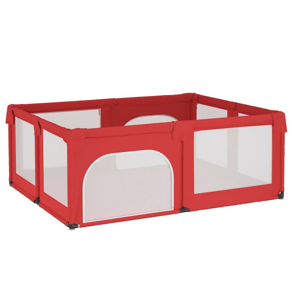 Parc pour bébé avec 2 portes rouge tissu oxford