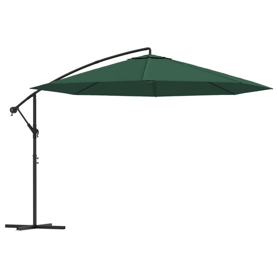Parasol meuble de jardin en porte-à-faux 3,5 m vert