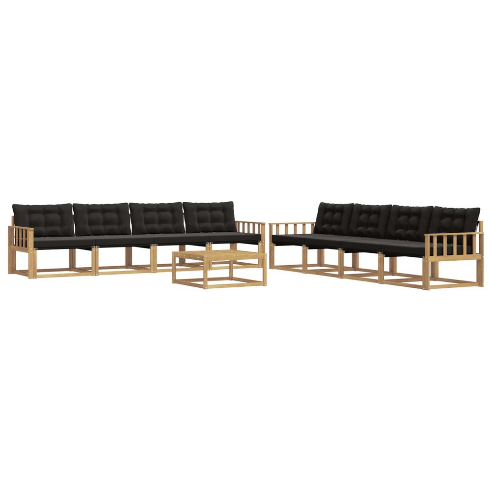 Ensemble de canapés d'extérieur 9 pc blanc et noir
