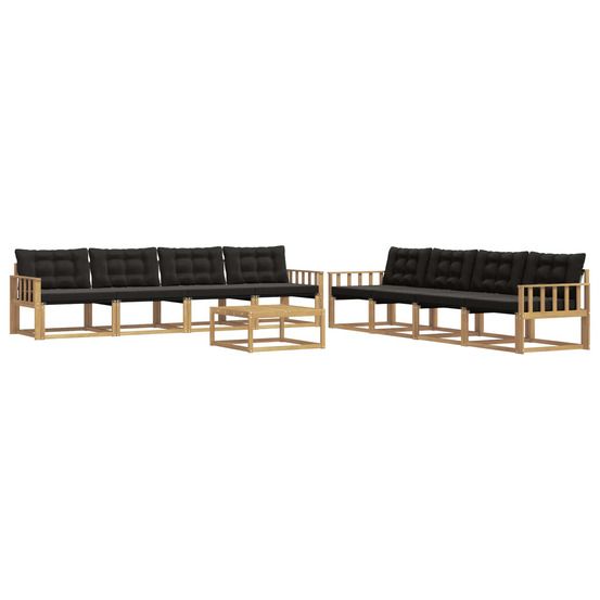 Ensemble de canapés d'extérieur 9 pc blanc et noir