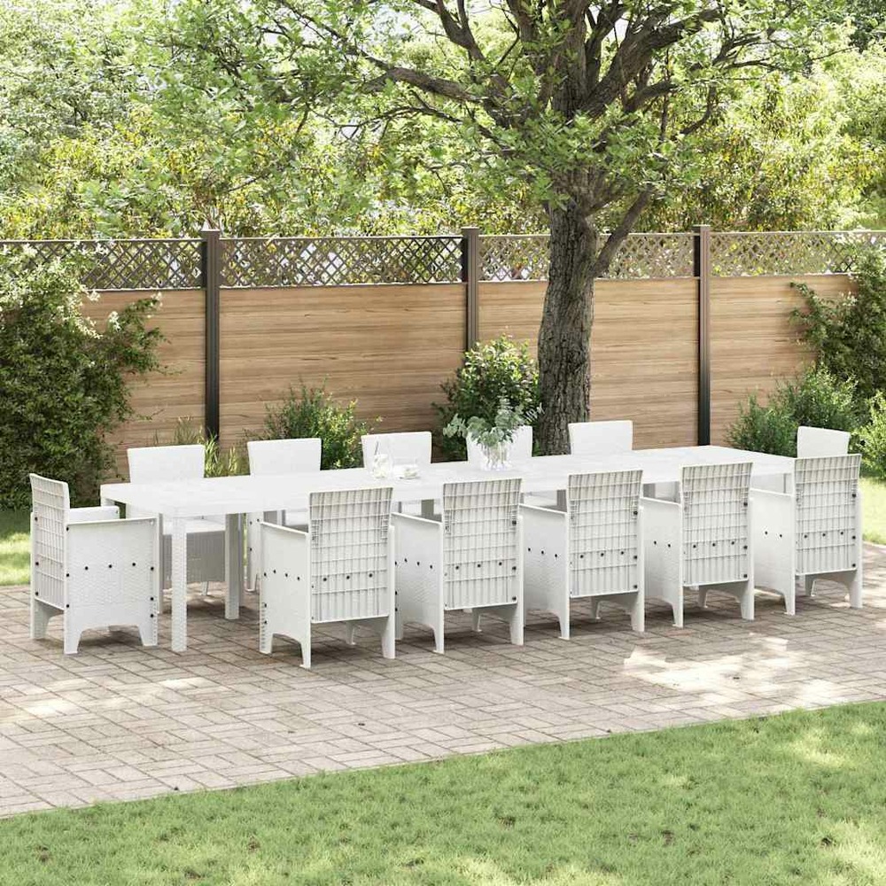 Table de jardin blanc 400 x 100 x 73 cm polyrotin