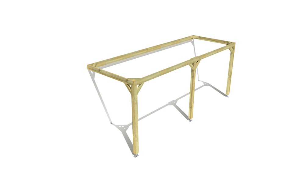 Pergola bois • 6m x 2m • adossée • cadre simple • livraison comprise