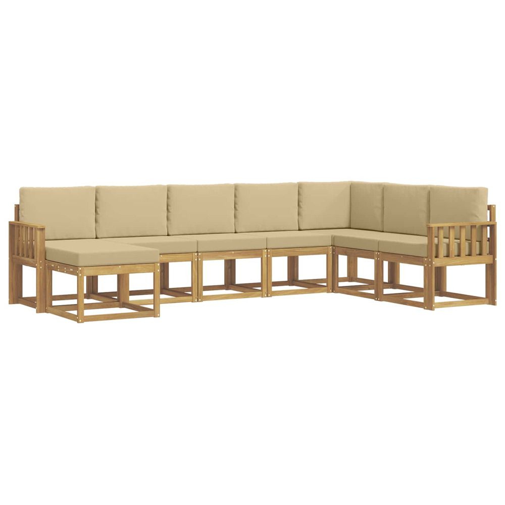 Ensemble de canapés d'extérieur 8 pc blanc et beige
