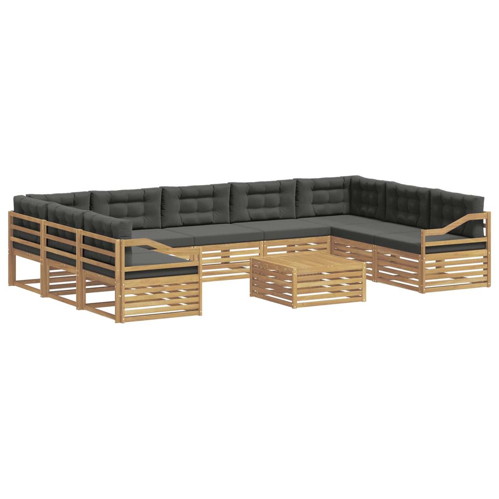 Ensemble de canapés d'extérieur 10 pc blanc et anthracite