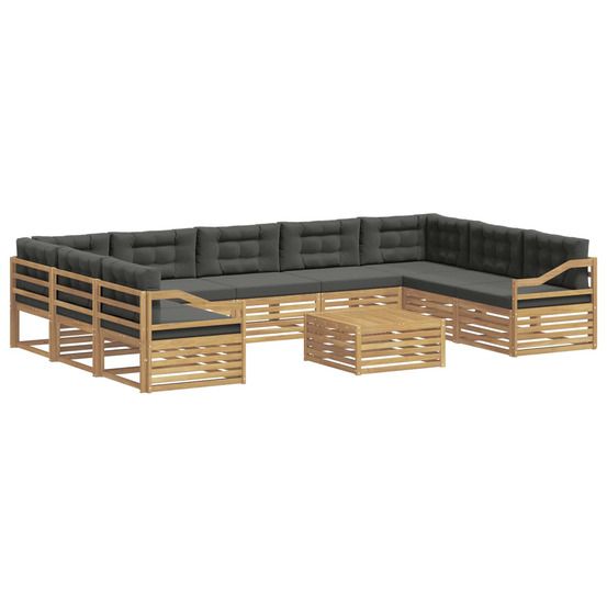 Ensemble de canapés d'extérieur 10 pc blanc et anthracite