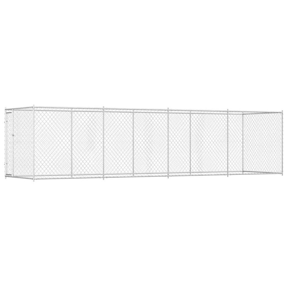 Chenil extérieur extra-long pour chien en acier galvanisé 760x192x185 cm