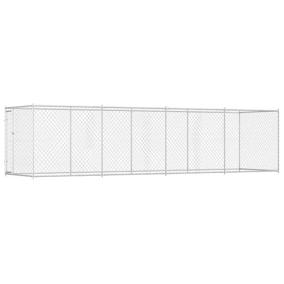 Chenil extérieur extra-long pour chien en acier galvanisé 760x192x185 cm