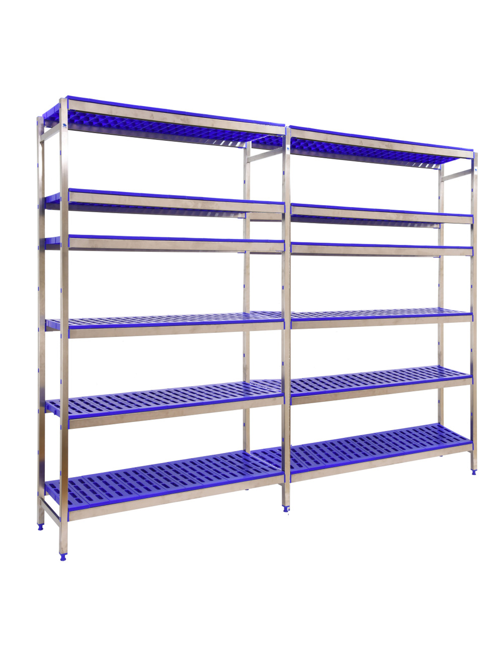 Etagère sans vis simoninox initial 6pp/2000x2490x500 a.inox/bleu 2000x2490x500 - simonrack