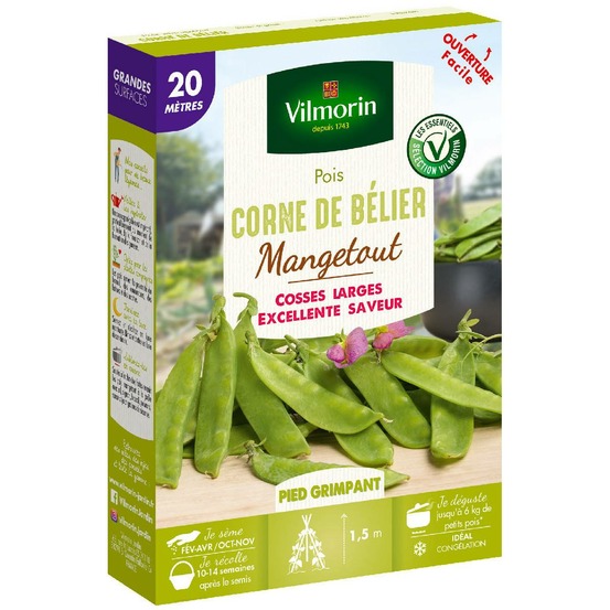 Graines de pois mangetout corne de bélier - 20 mètres
