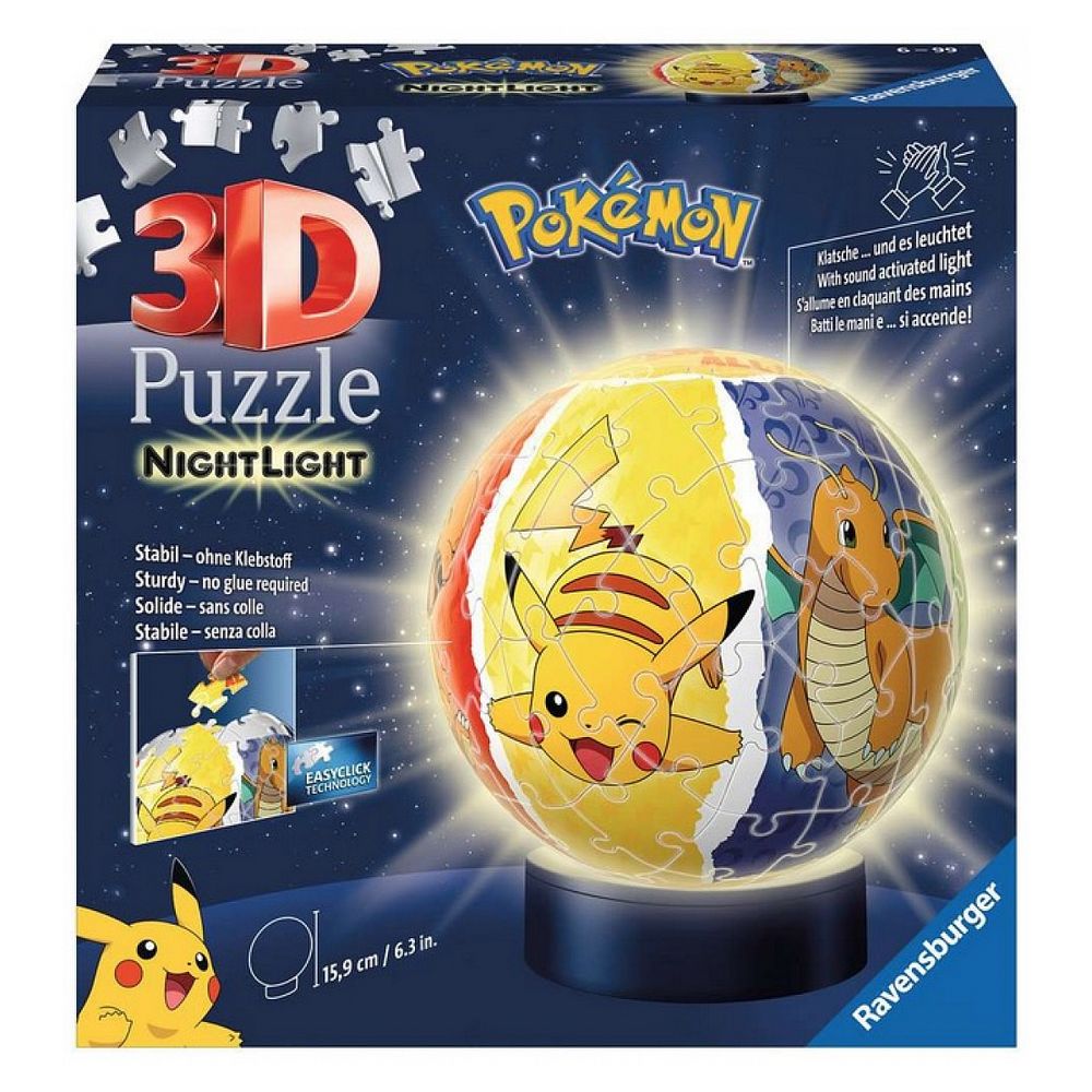 Puzzle 3d ball pokemon illumine 72pcs